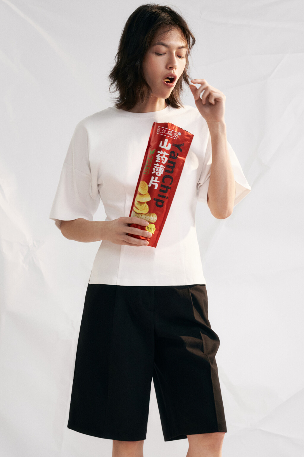 Футболка-топ хлопковая приталенная - цвет белый - 2