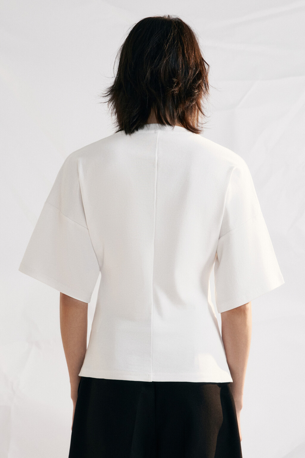 Футболка-топ хлопковая приталенная - цвет белый - 4