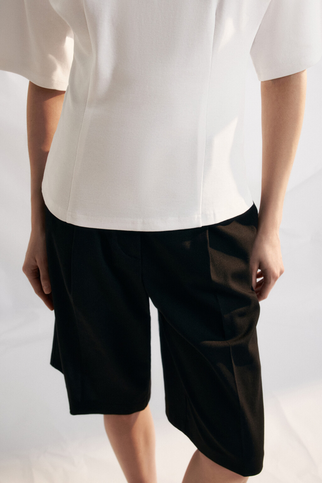 Футболка-топ хлопковая приталенная - цвет белый - 7