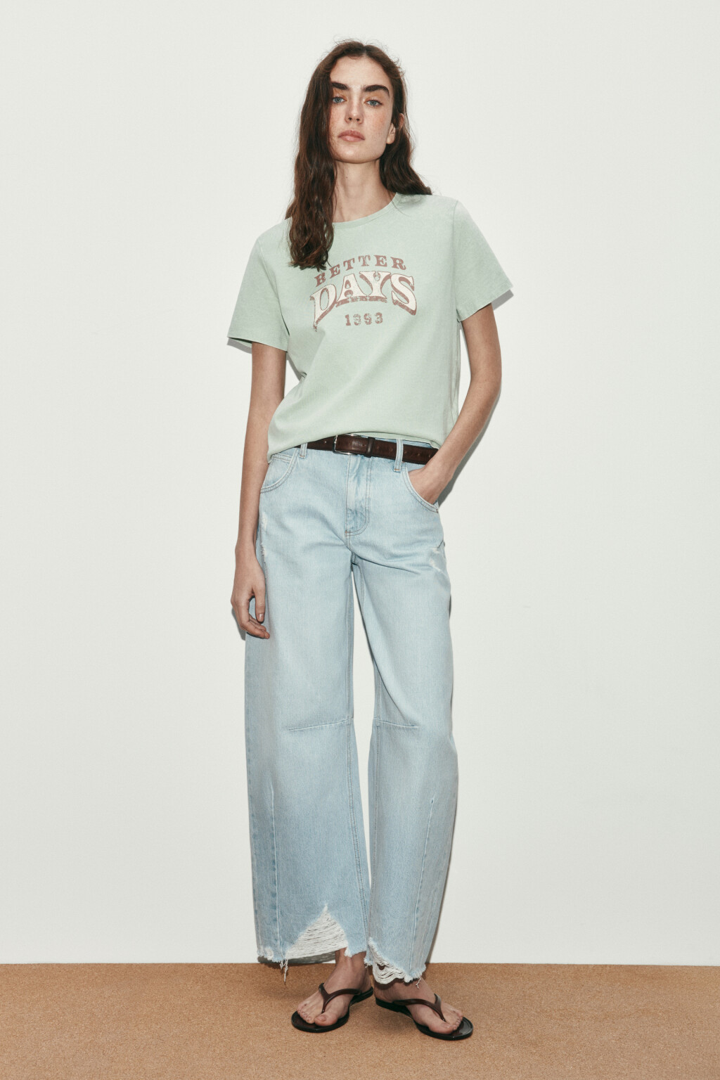 Футболка прямая с принтом - цвет зеленый - 4