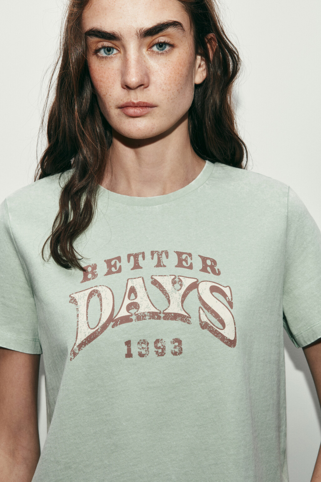 Футболка прямая с принтом - цвет зеленый - 5