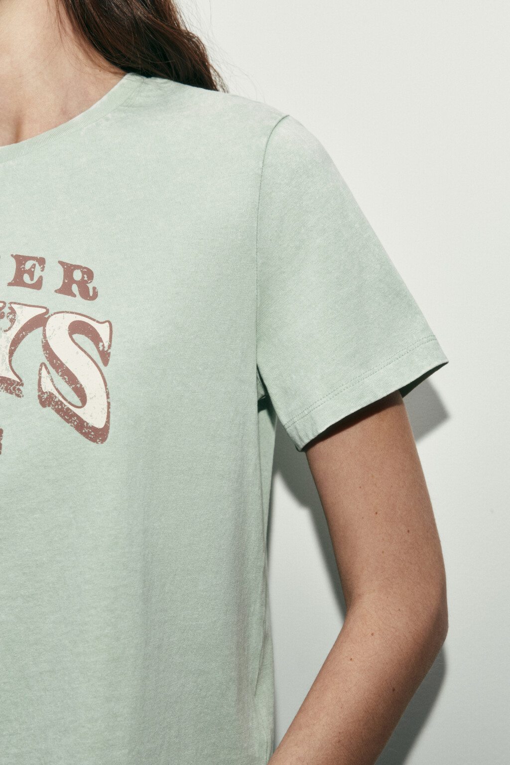 Футболка прямая с принтом - цвет зеленый - 6