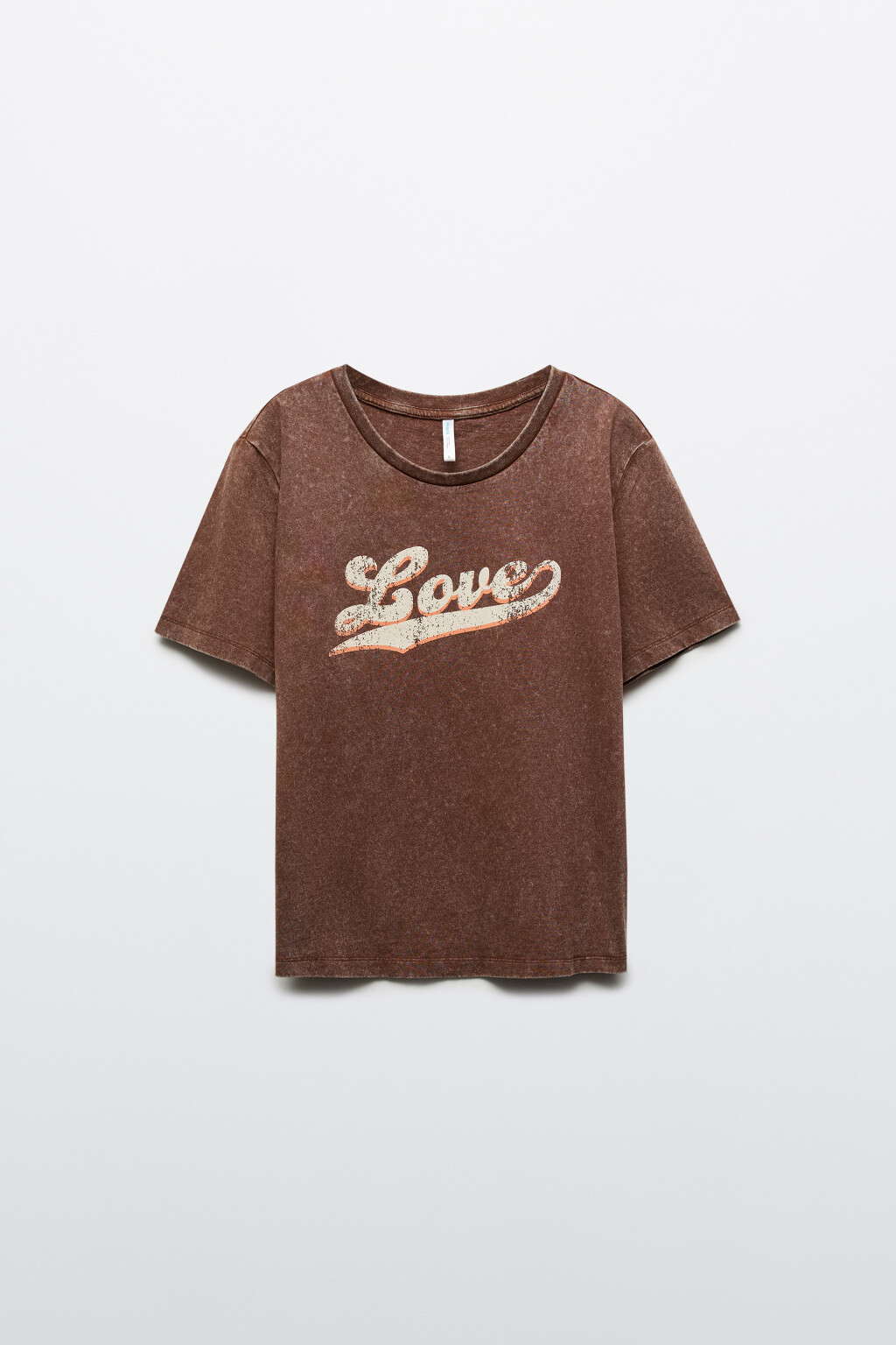 Футболка прямая с принтом - цвет коричневый - 7