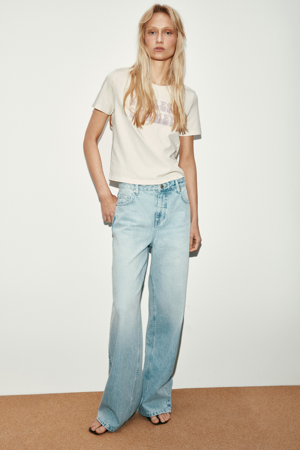 Футболка прямая с принтом - цвет белый - 4