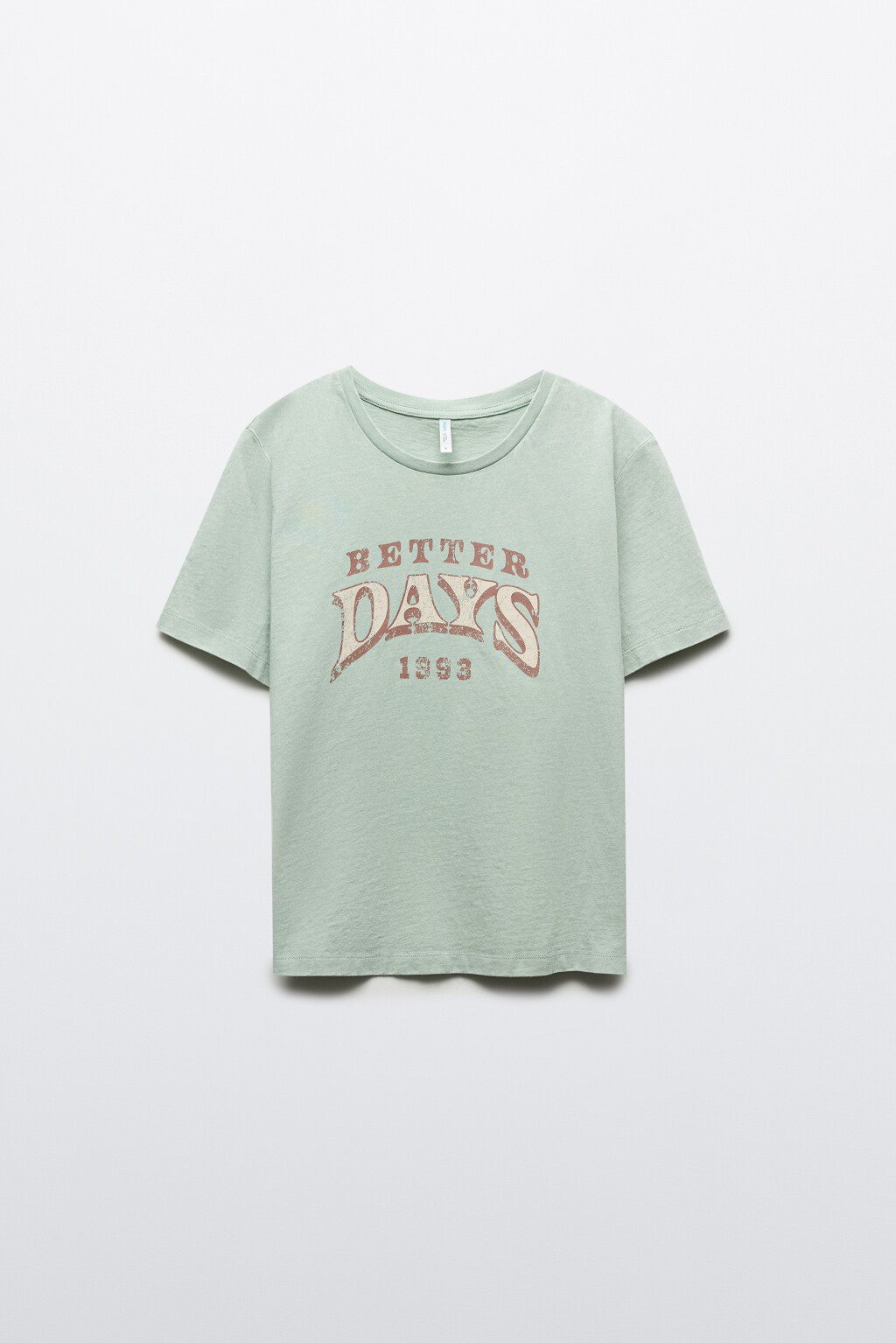 Футболка прямая с принтом - цвет зеленый - 1