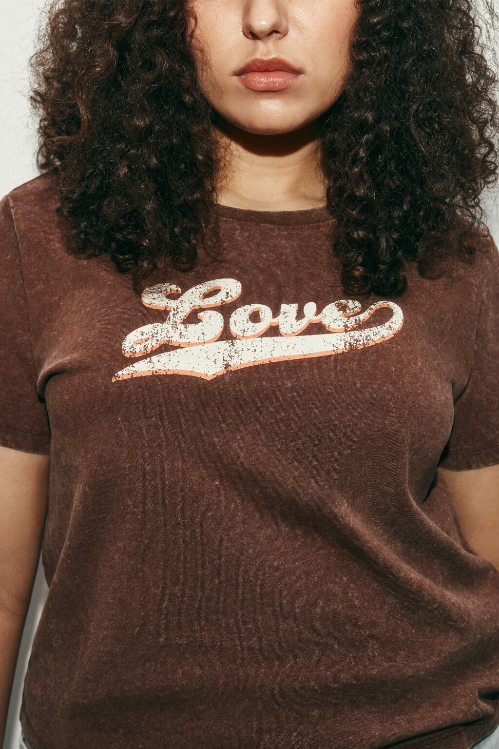 Футболка прямая с принтом - цвет коричневый - 6