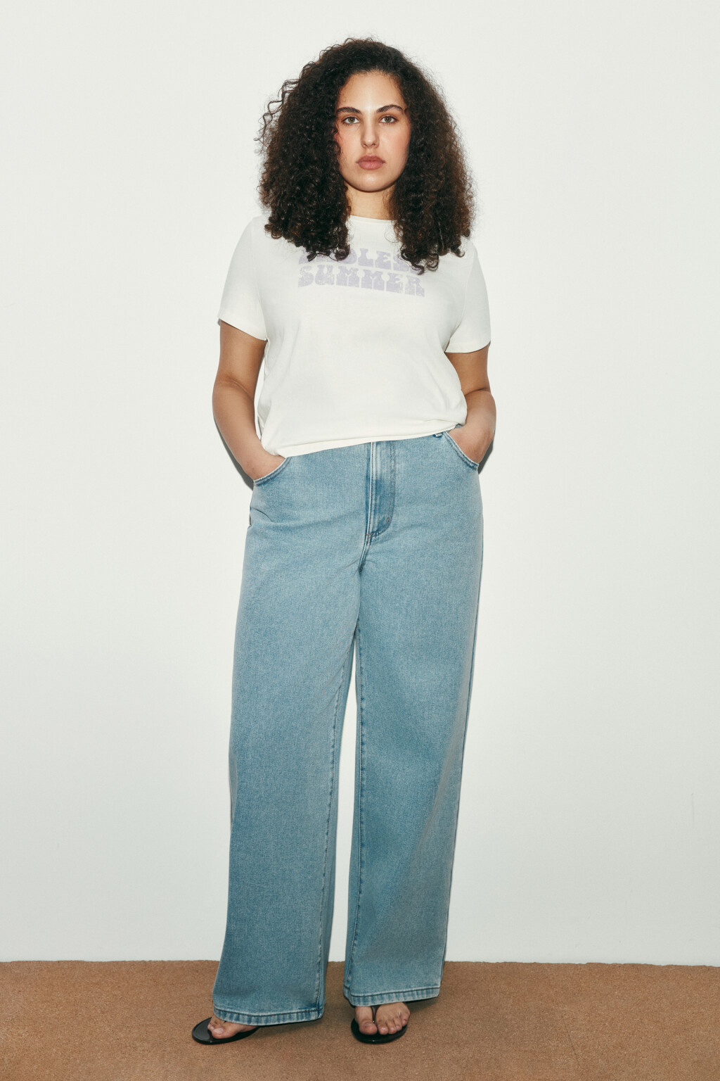 Футболка прямая с принтом - цвет белый - 4