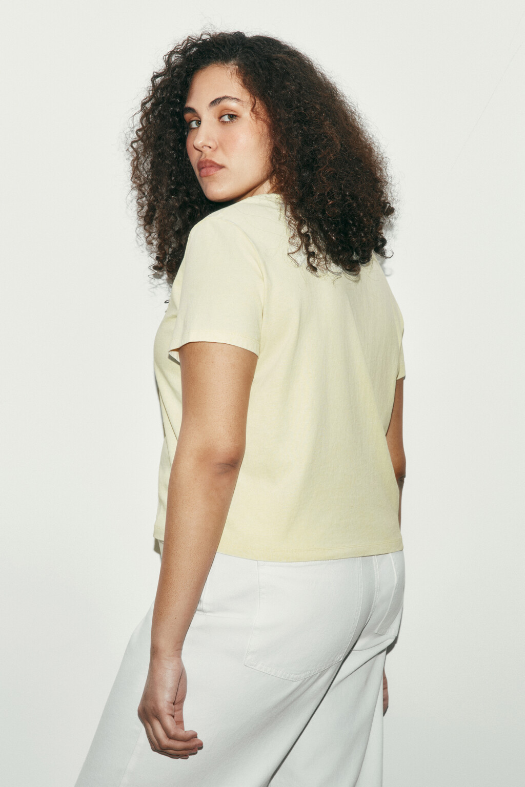 Футболка прямая с принтом - цвет желтый - 3