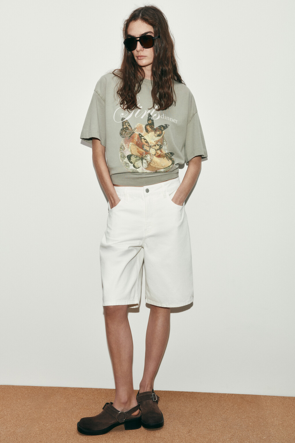 Футболка хлопковая с принтом и вареным эффектом - цвет зеленый - 2