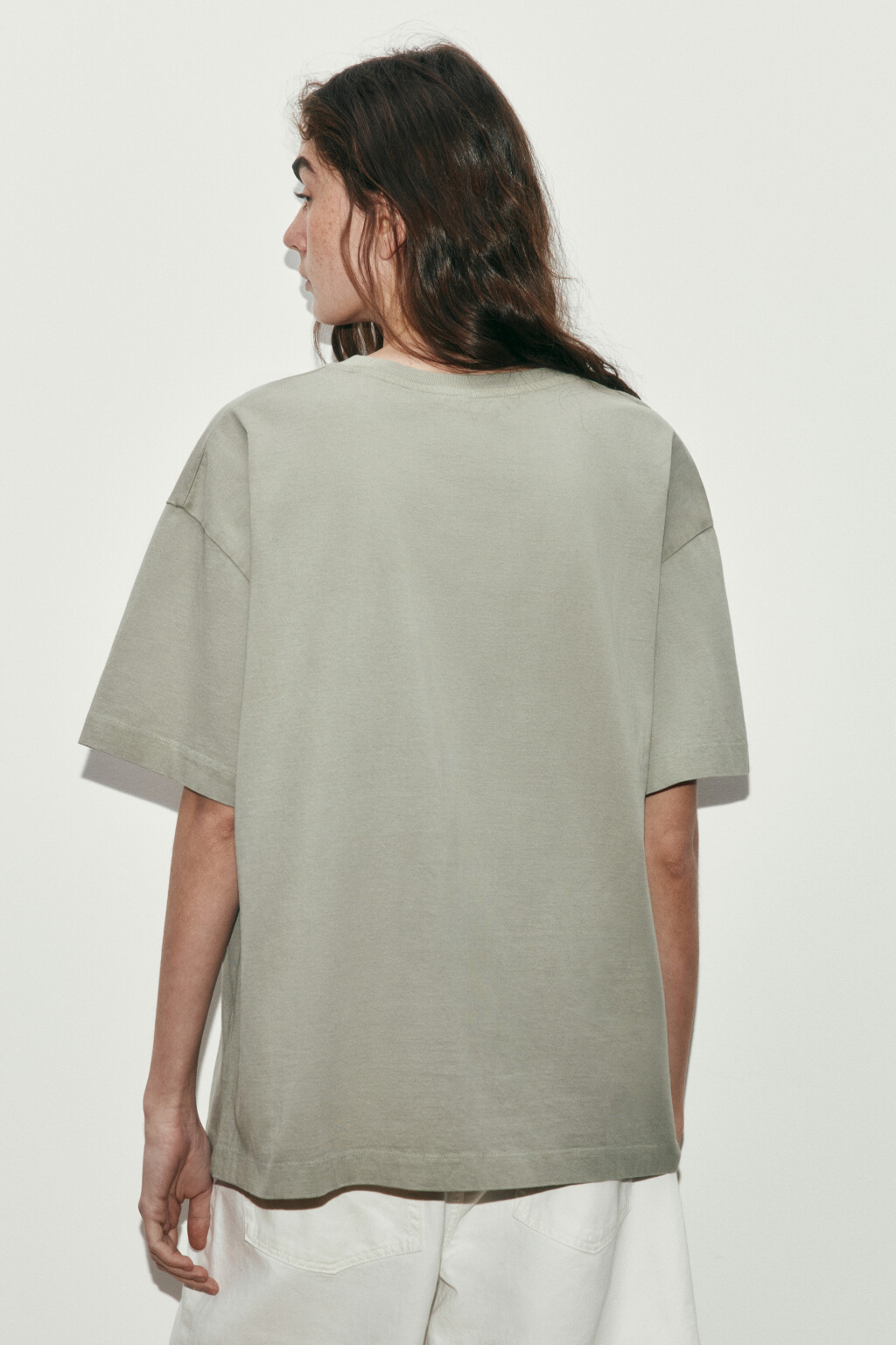 Футболка хлопковая с принтом и вареным эффектом - цвет зеленый - 4