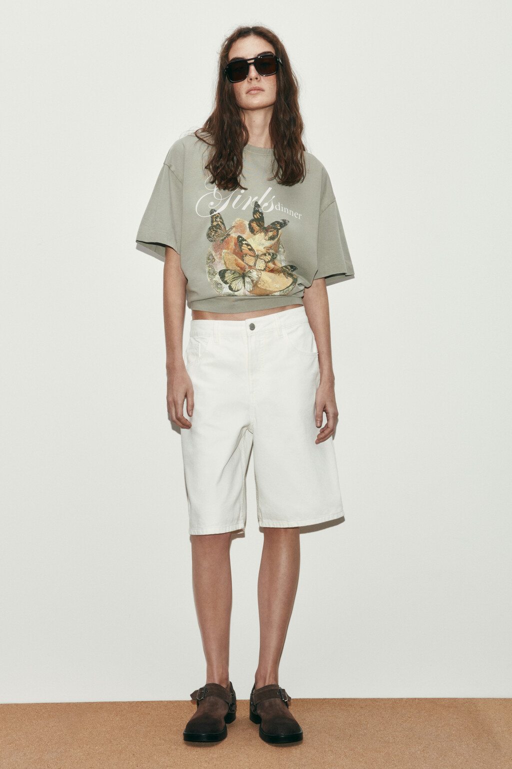 Футболка хлопковая с принтом и вареным эффектом - цвет зеленый - 5