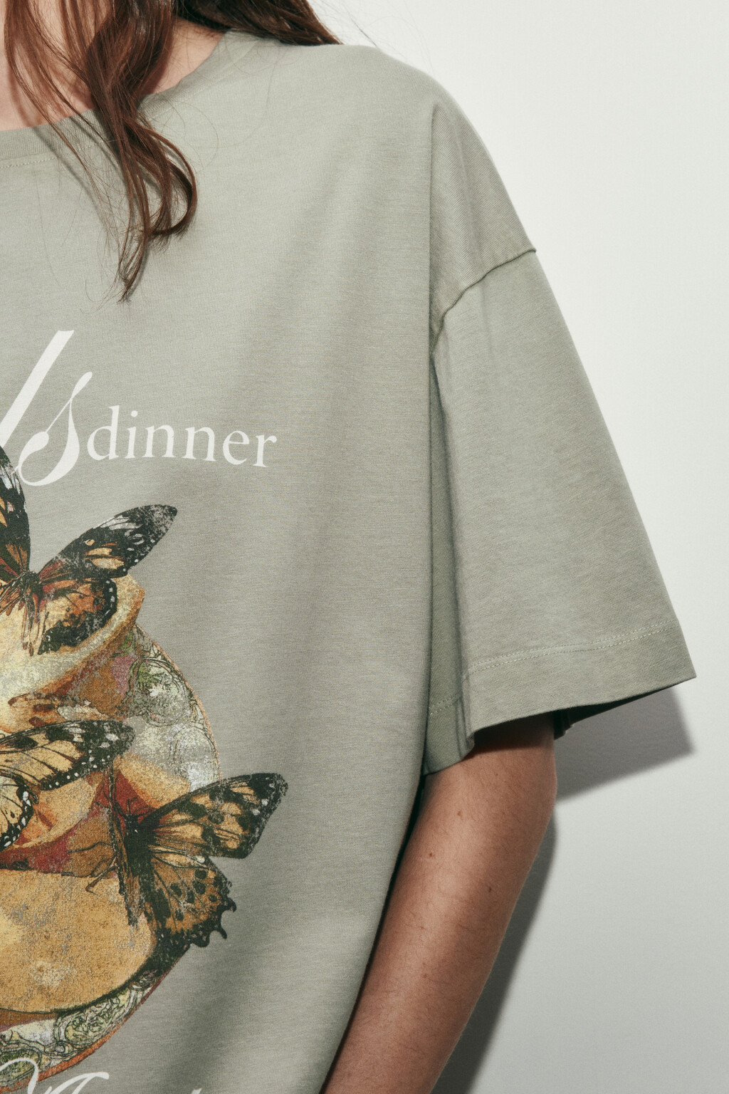 Футболка хлопковая с принтом и вареным эффектом - цвет зеленый - 7