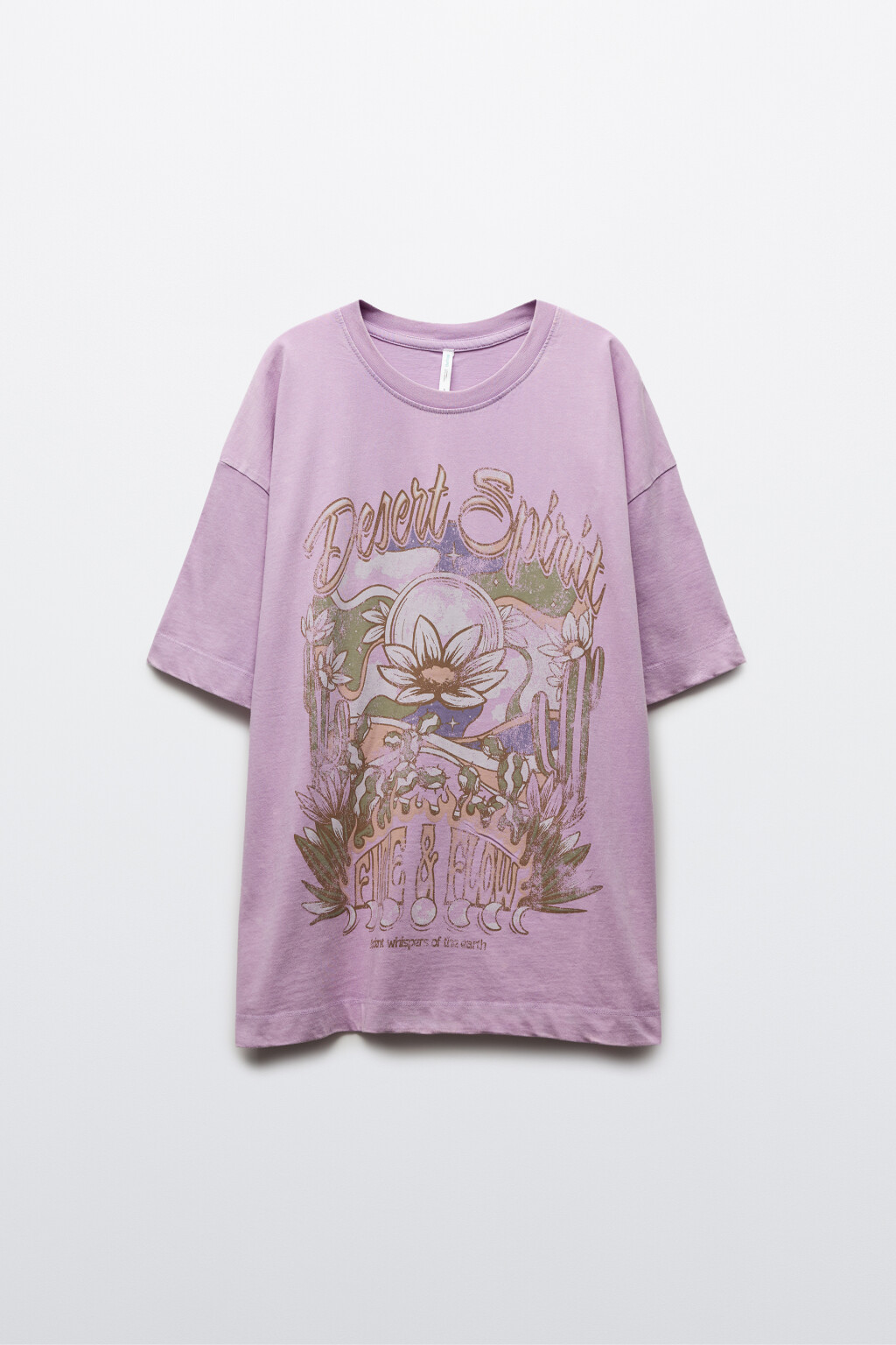 Футболка хлопковая с принтом и вареным эффектом - цвет фиолетовый - 7