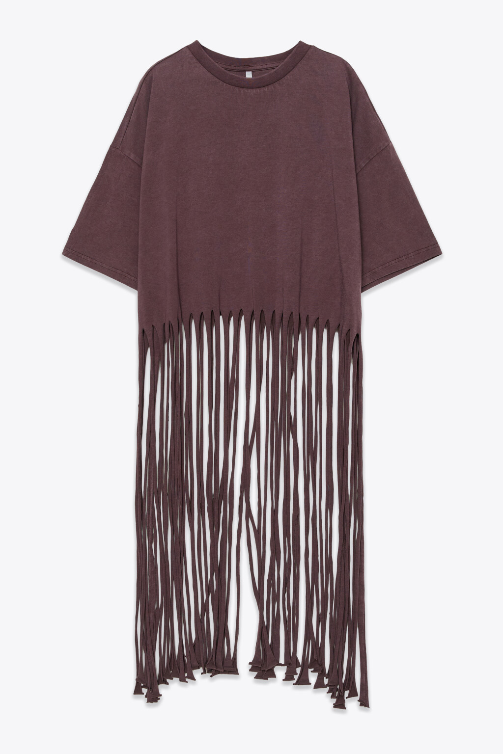 Футболка-топ с длинной бахромой - цвет коричневый - 7