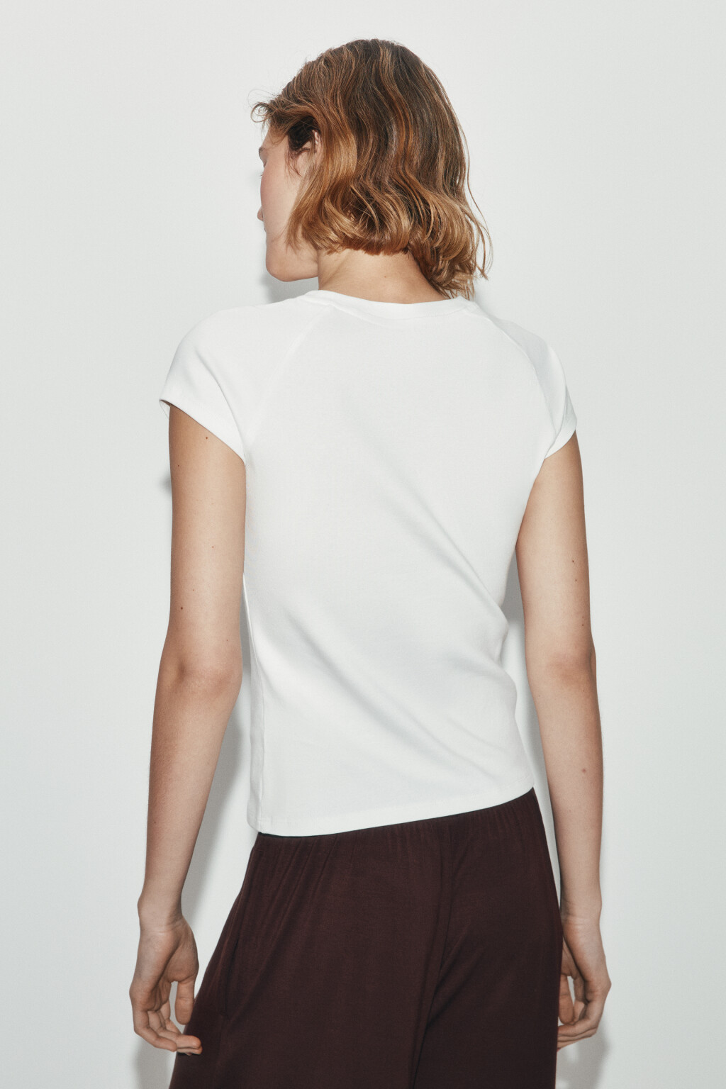 Футболка облегающая с рукавами-реглан - цвет молочный - 3