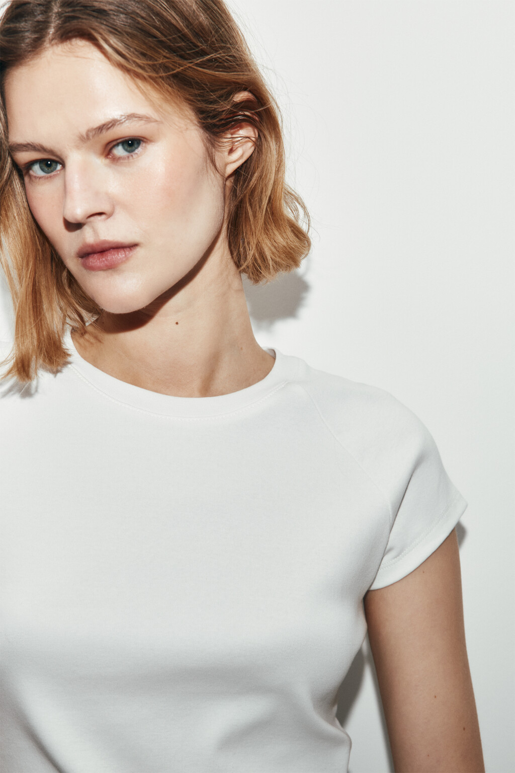 Футболка облегающая с рукавами-реглан - цвет молочный - 6