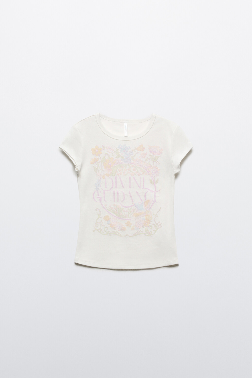 Футболка хлопковая облегающая с принтом - цвет белый - 8