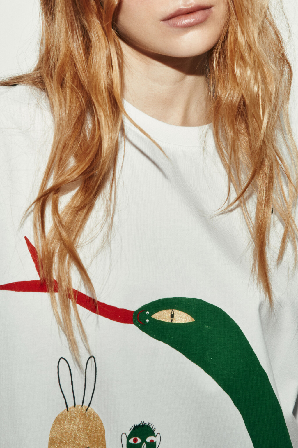 Футболка оверсайз хлопковая с принтом - цвет белый - 5