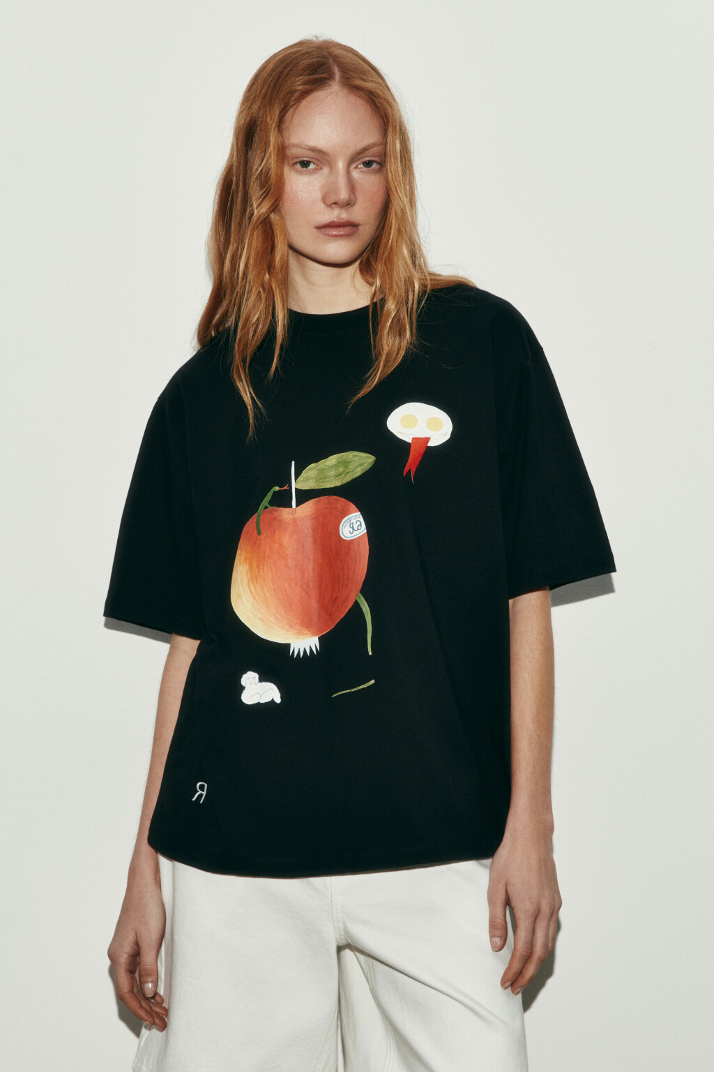 Футболка оверсайз хлопковая с принтом - цвет черный - 2