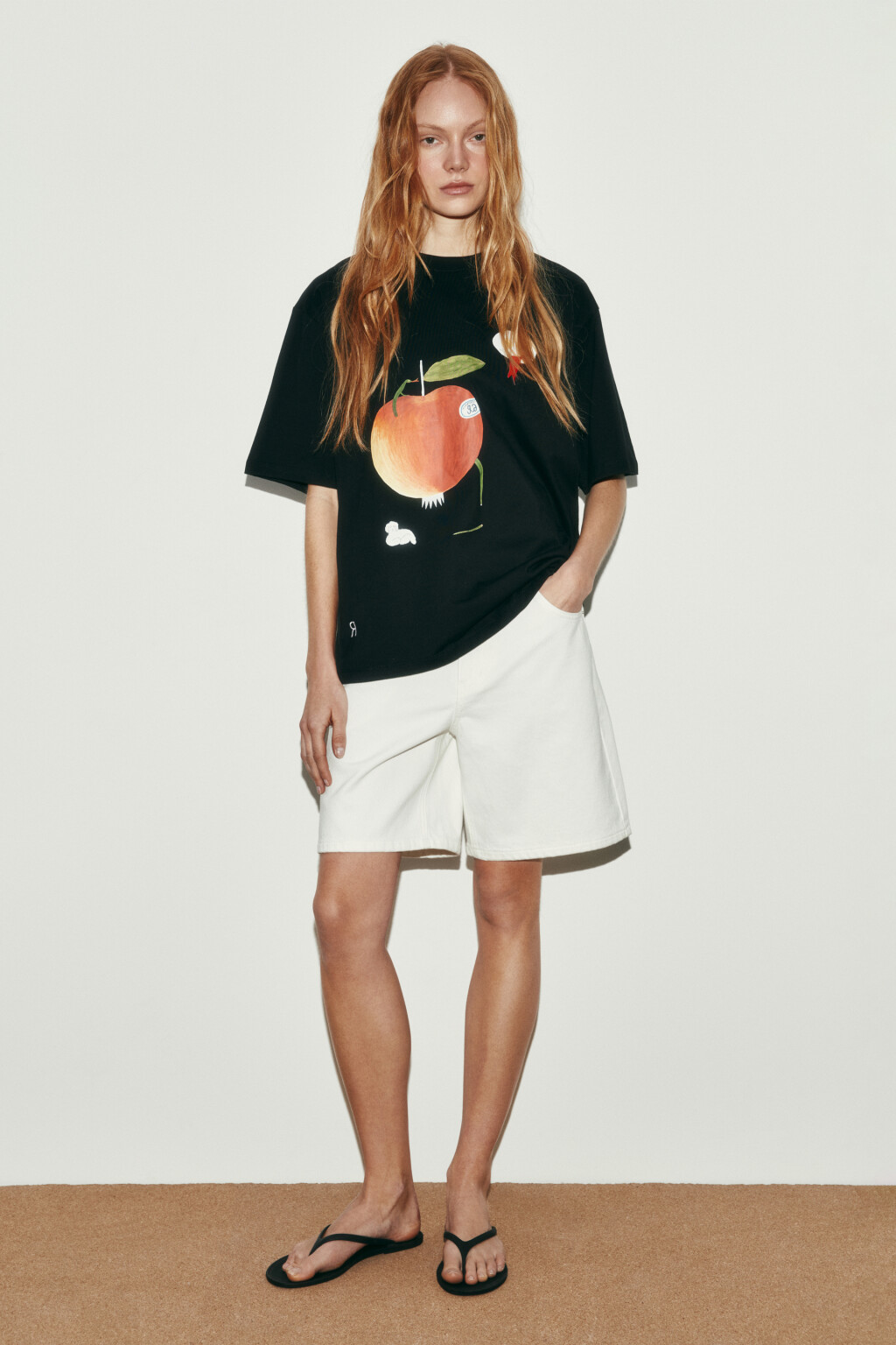 Футболка оверсайз хлопковая с принтом - цвет черный - 4