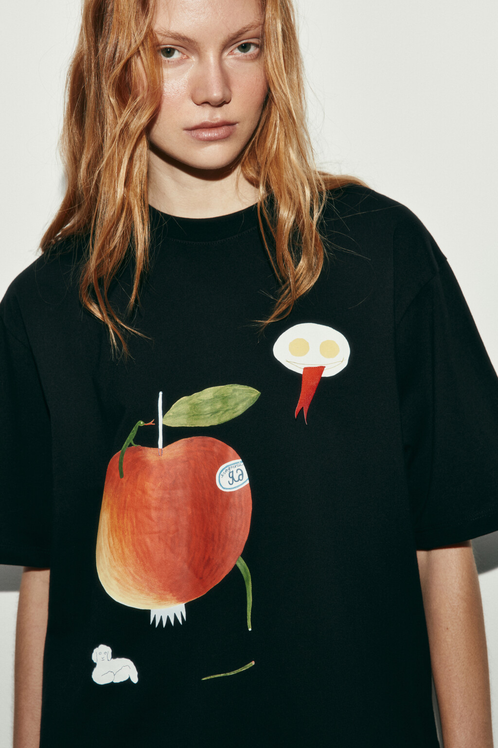 Футболка оверсайз хлопковая с принтом - цвет черный - 5