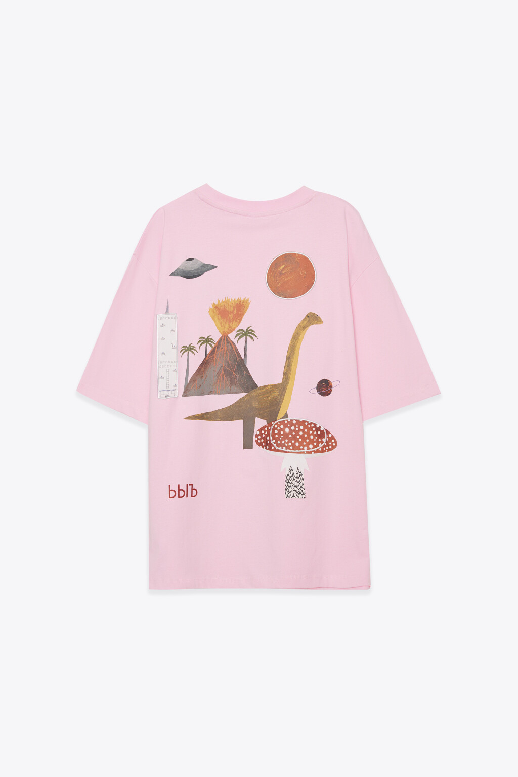 Футболка оверсайз хлопковая с принтом - цвет розовый - 9