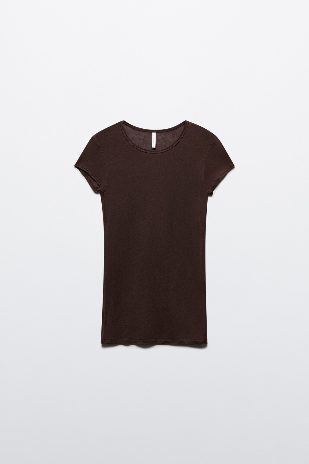 Футболка-топ облегающая из тенсела - цвет коричневый - 1