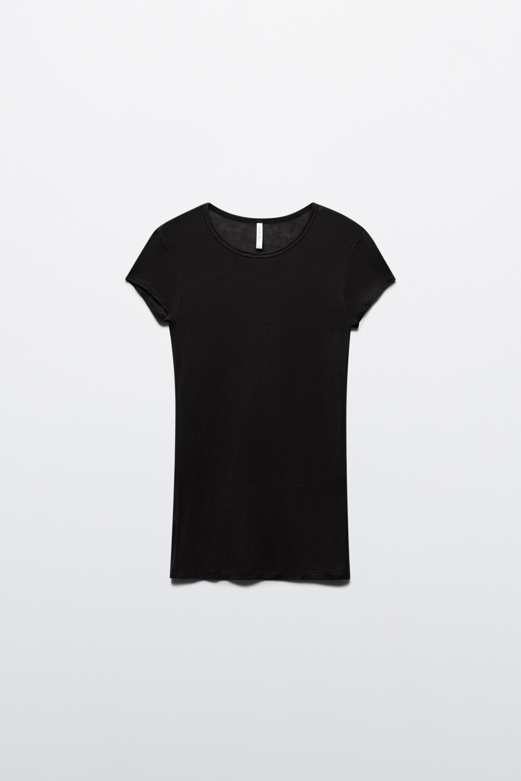 Футболка-топ облегающая из тенсела - цвет черный - 1