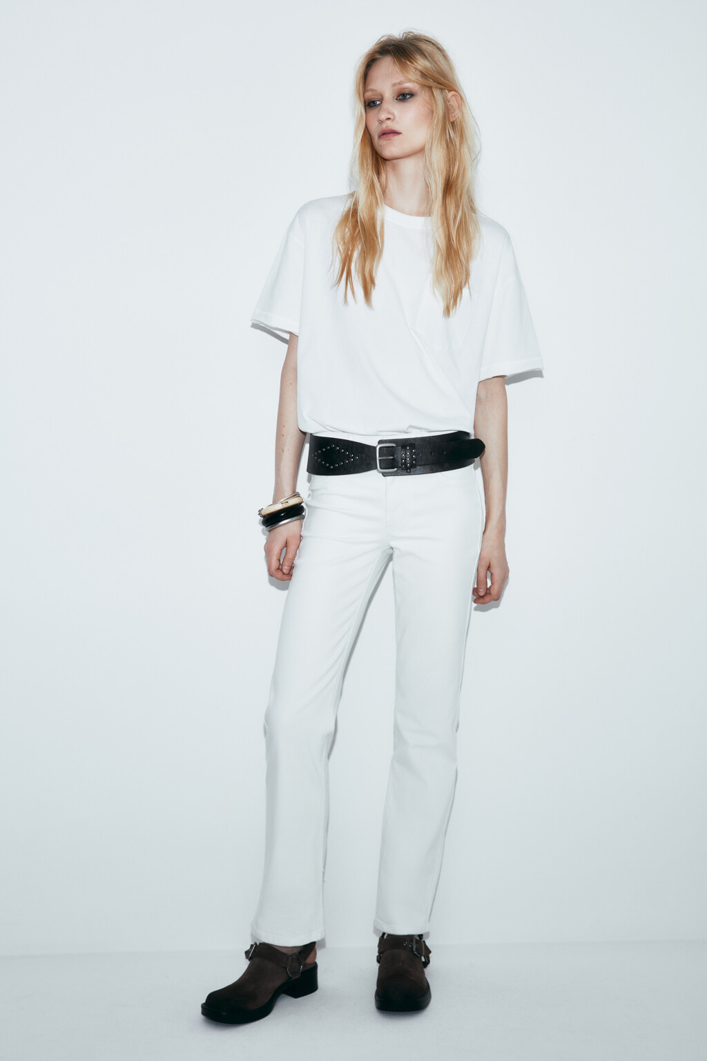 Футболка хлопковая с нагрудным карманом - цвет белый - 4