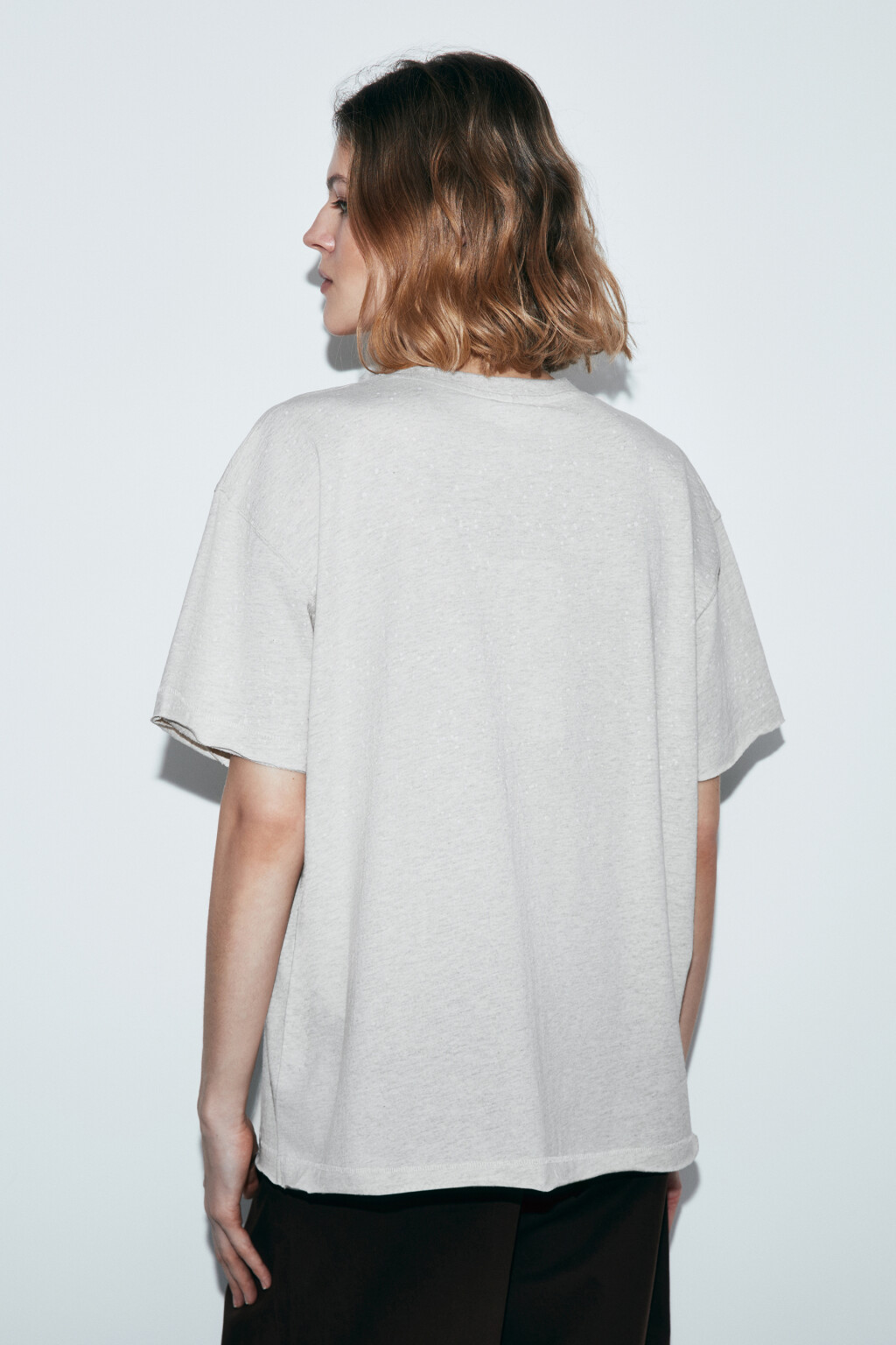 Футболка хлопковая с нагрудным карманом - цвет серый - 4