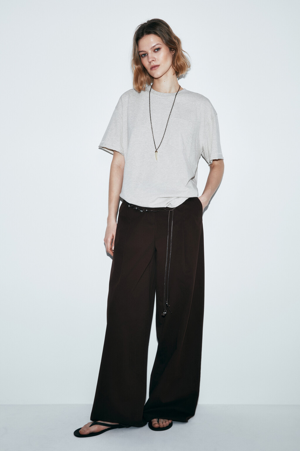 Футболка хлопковая с нагрудным карманом - цвет серый - 5