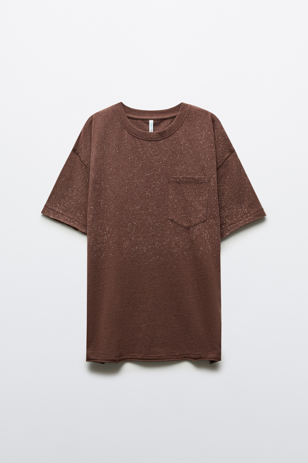 Футболка хлопковая с нагрудным карманом - цвет коричневый - 7