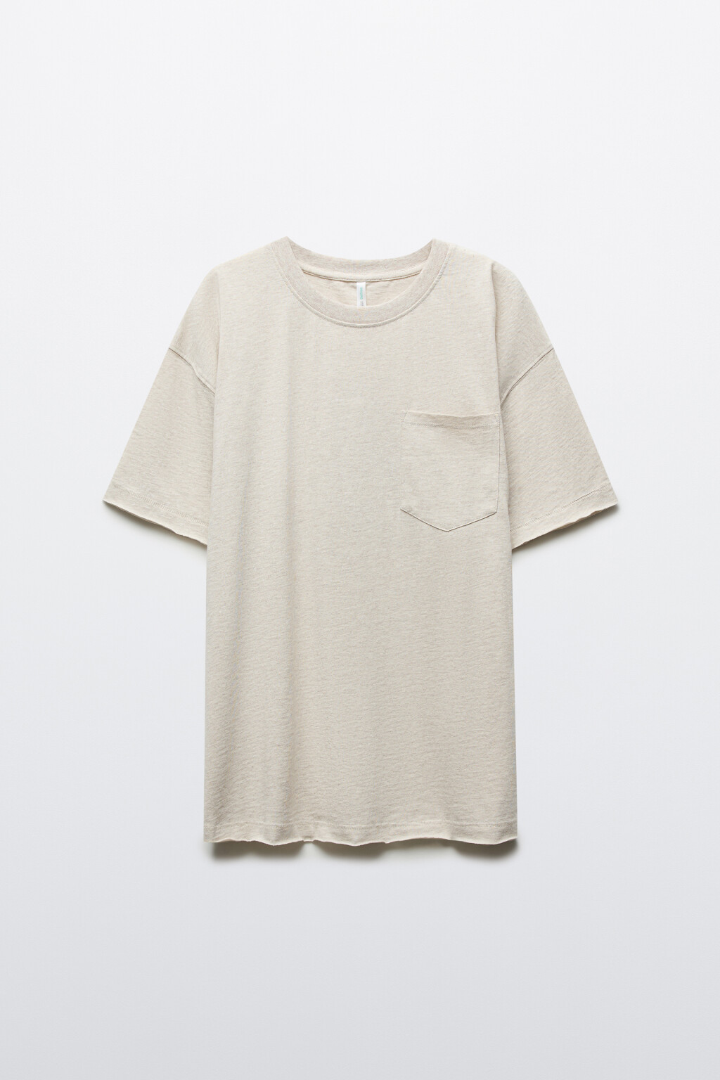 Футболка хлопковая с нагрудным карманом - цвет бежевый - 1