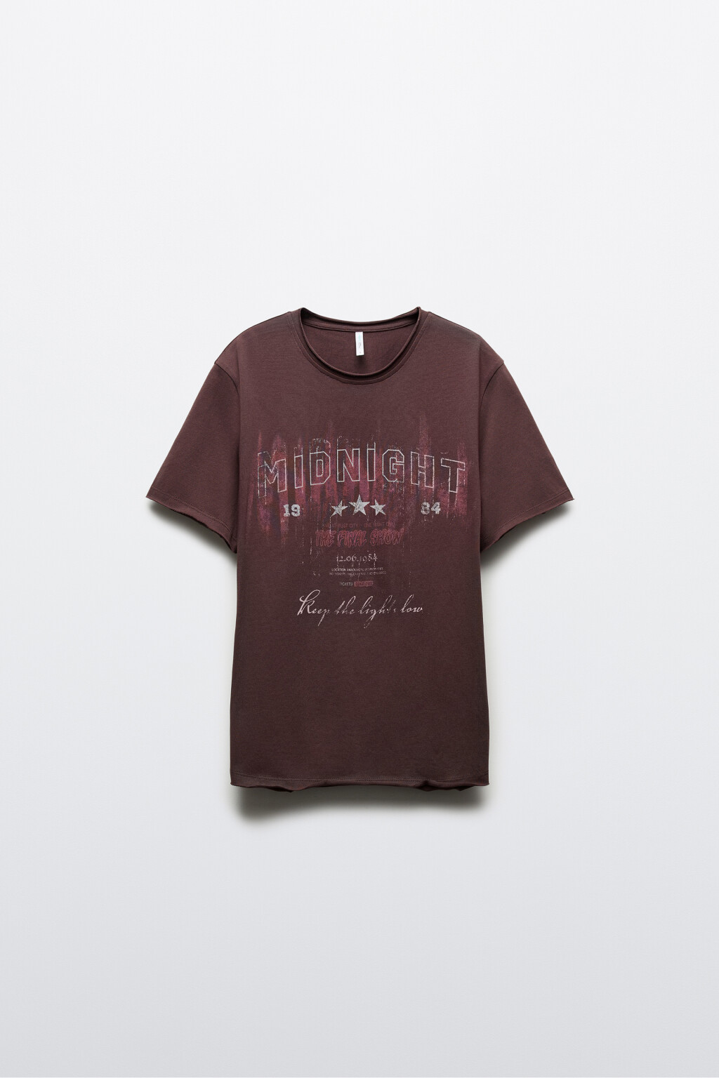 Футболка прямая хлопковая с принтом - цвет коричневый - 7