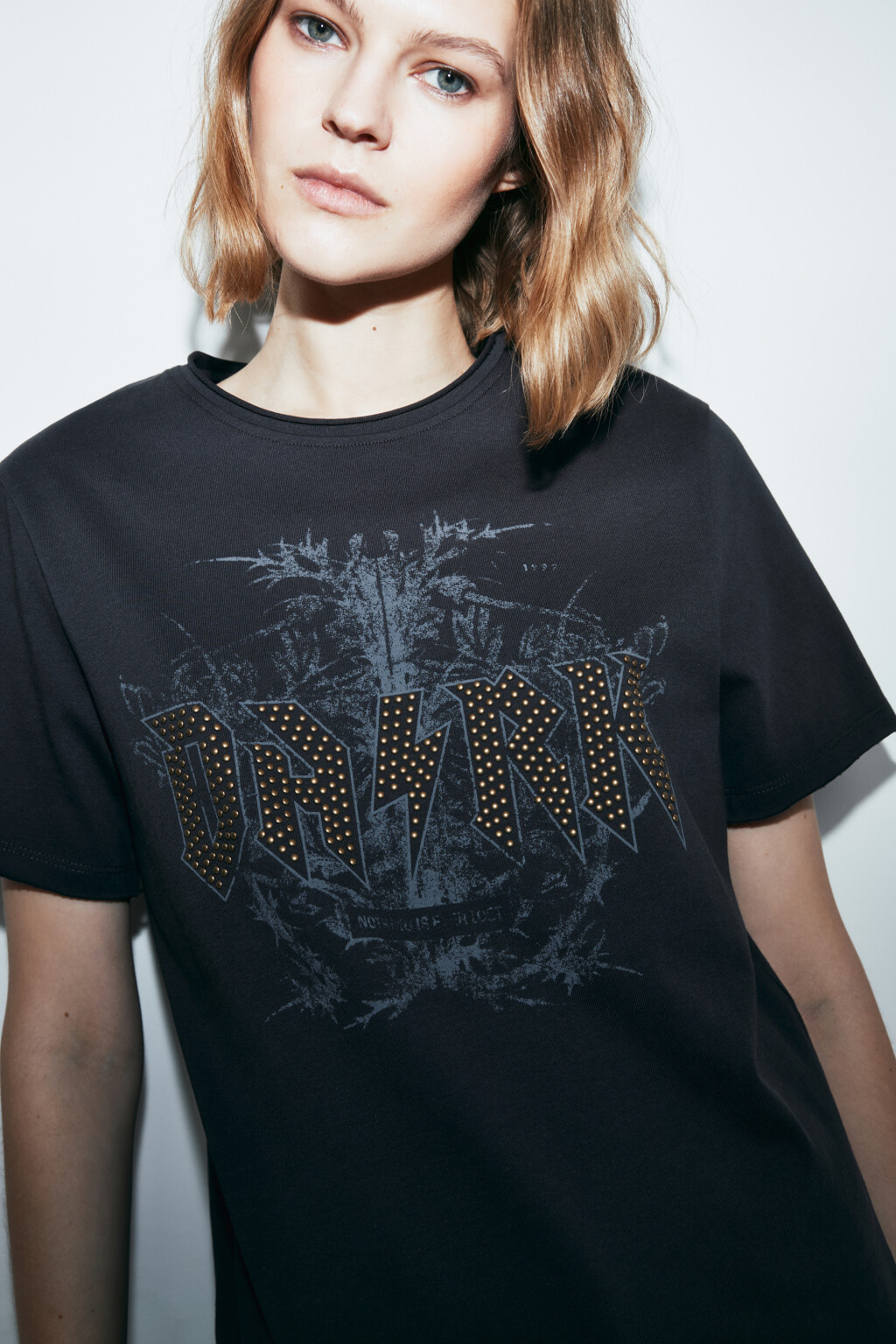 Футболка прямая хлопковая с принтом - цвет серый - 5