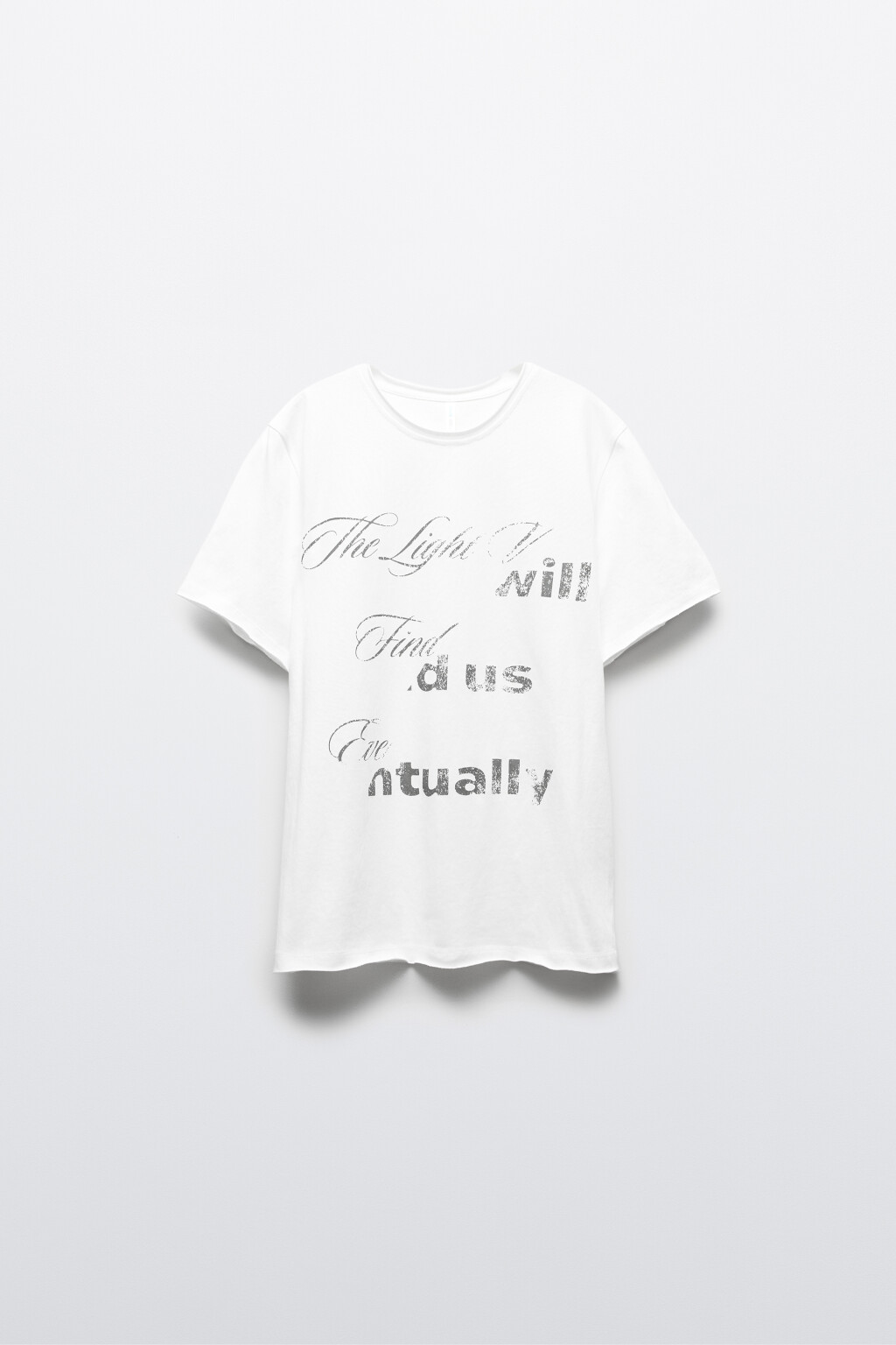Футболка прямая хлопковая с принтом - цвет белый - 7