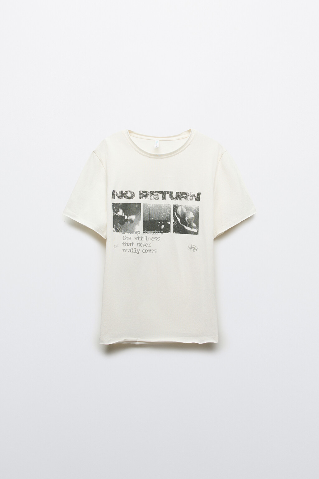 Футболка прямая хлопковая с принтом - цвет бежевый - 7