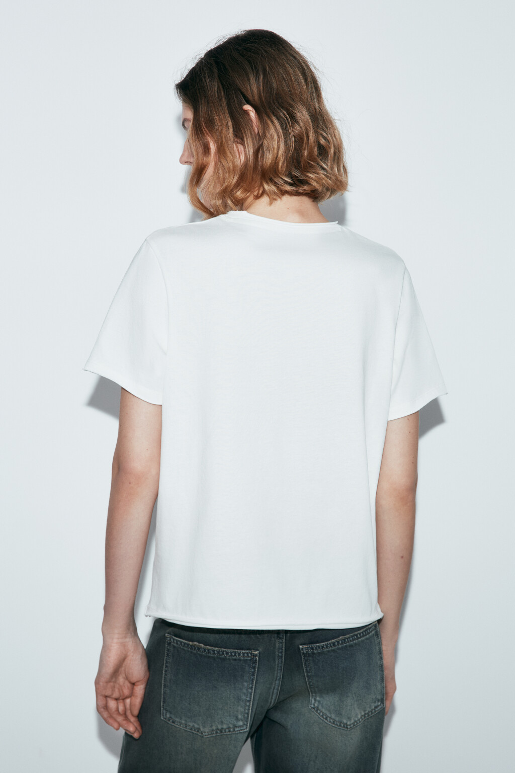 Футболка прямая хлопковая с принтом - цвет бежевый - 3