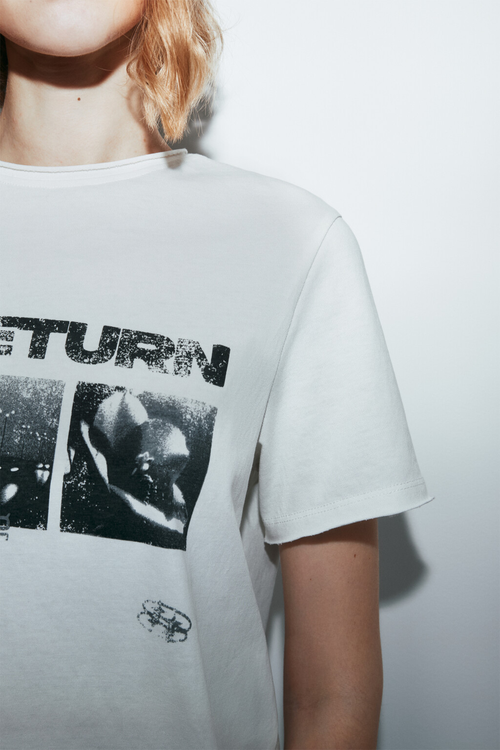 Футболка прямая хлопковая с принтом - цвет бежевый - 6