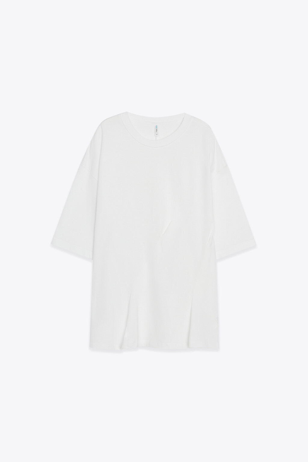 Футболка хлопковая оверсайз со складками - цвет белый - 7