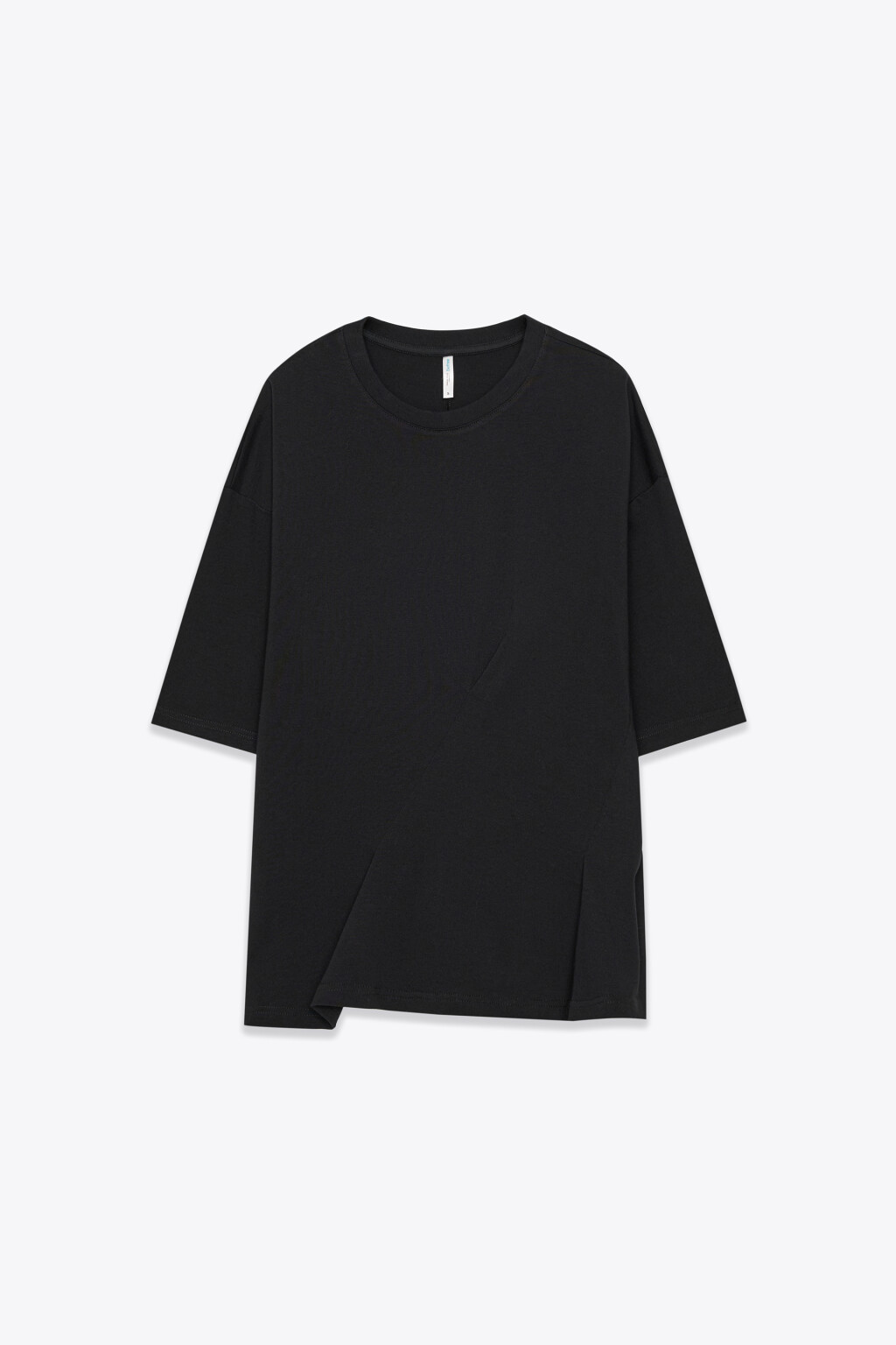 Футболка хлопковая оверсайз со складками - цвет черный - 7