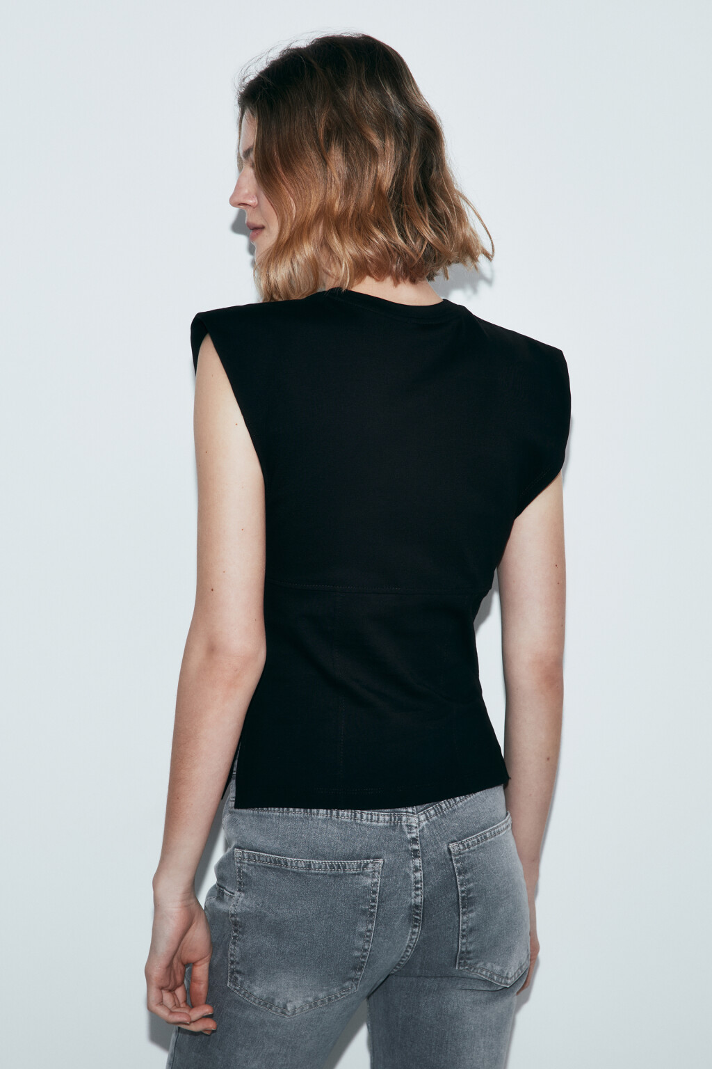 Майка-топ хлопковая на крючках - цвет черный - 3