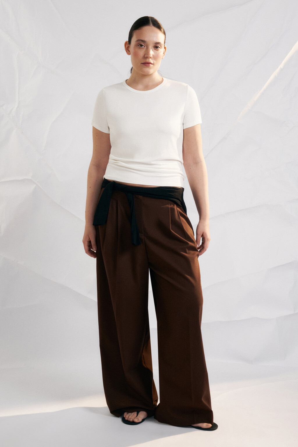 Футболка облегающая вискозная базовая - цвет белый - 5