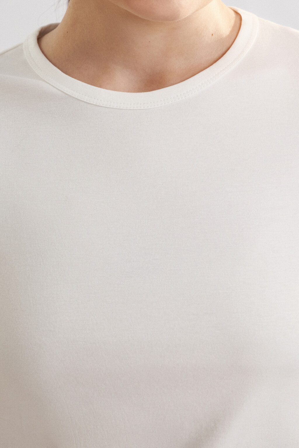 Футболка облегающая вискозная базовая - цвет белый - 6