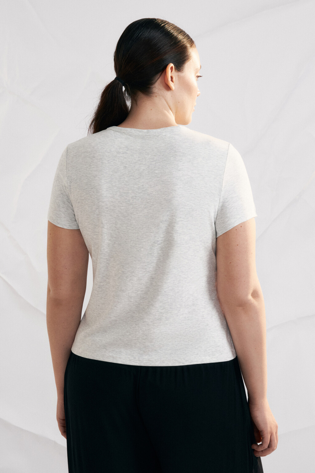 Футболка облегающая вискозная базовая - цвет серый - 3