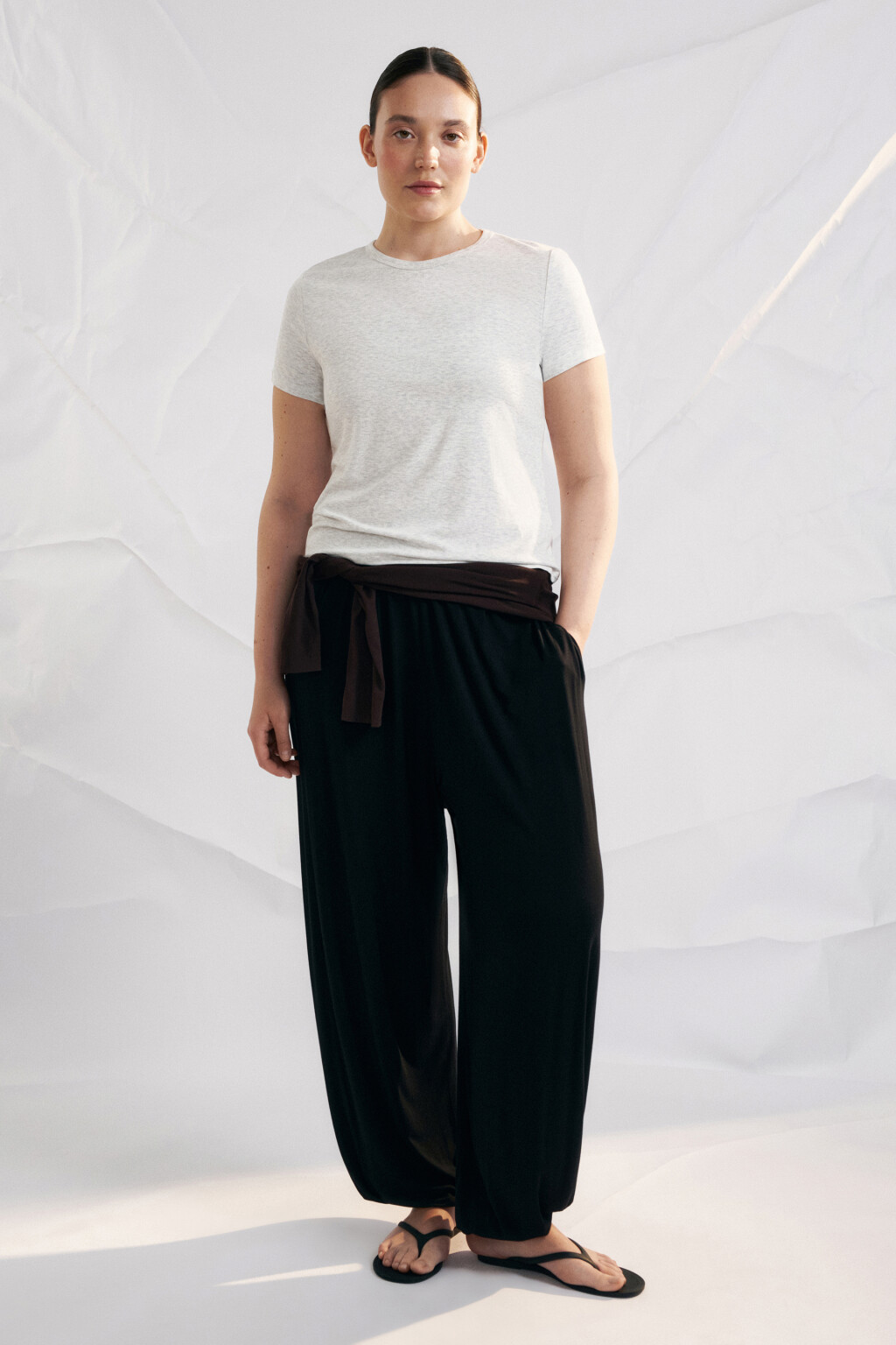 Футболка облегающая вискозная базовая - цвет серый - 4