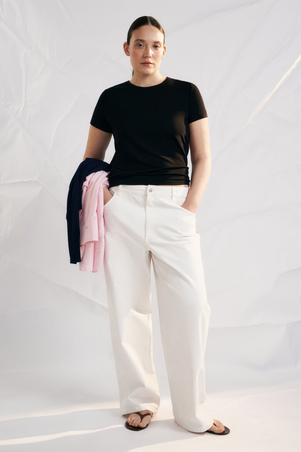 Футболка облегающая вискозная базовая - цвет черный - 4