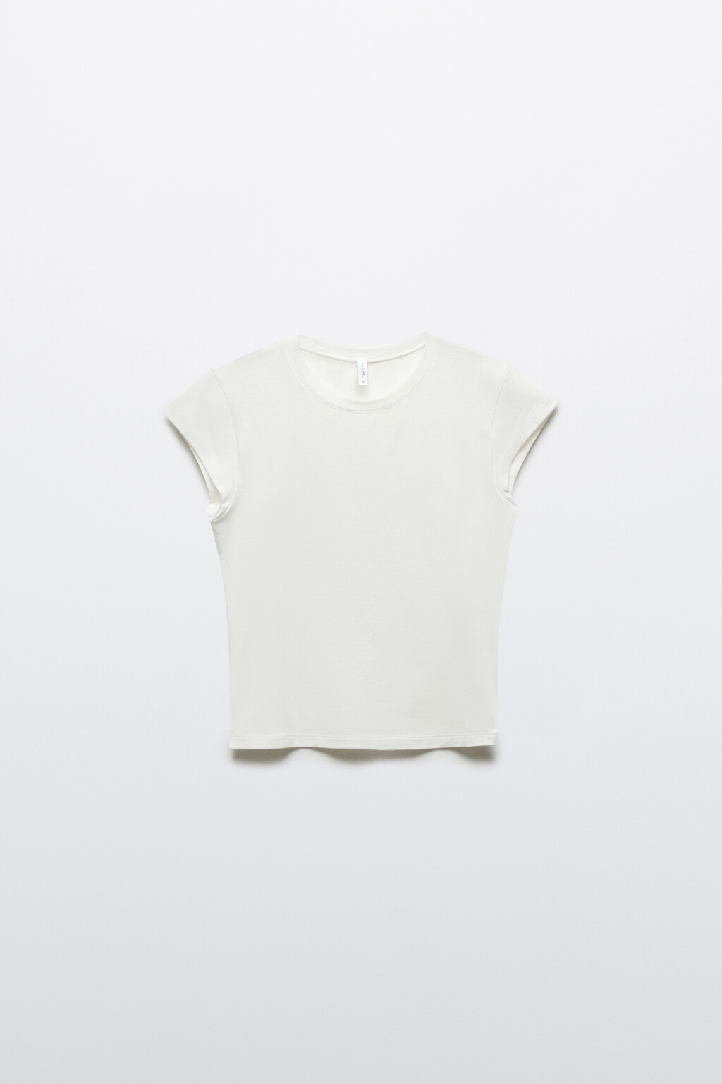 Футболка хлопковая облегающая с пич-эффектом - цвет молочный - 7