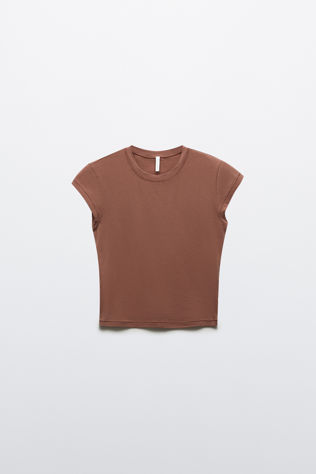 Футболка хлопковая облегающая с пич-эффектом - цвет бежевый - 7