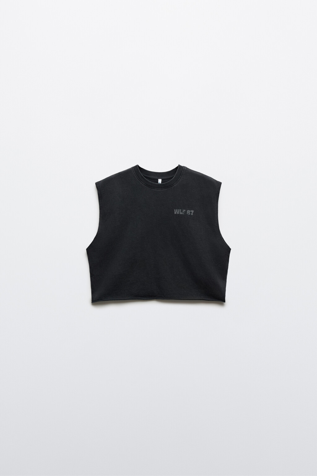 Майка-топ укороченная хлопковая с принтом - цвет черный - 1